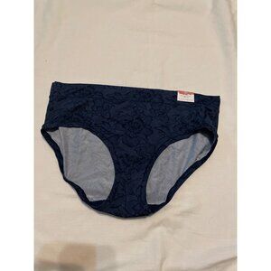 Cacique Comfort Bliss Hipster Underwear 18/20 Lace Pattern Blue Nylon & Spandex